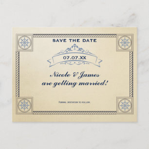 Postale Faire-part Carte de sauvegarde de mariage de plage nautique v