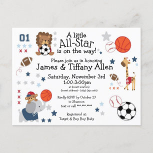 Postale Faire-part Carte de voeux d'annonce de bébé All-Star
