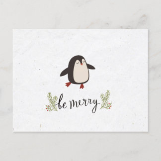 Postale Faire-part Carte de vœux de Noël au manchot mignon