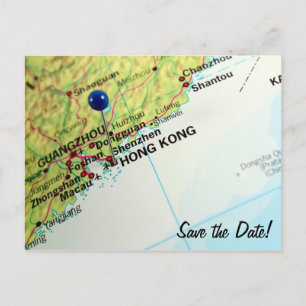 Postale Faire-part Carte épinglée de Hong Kong