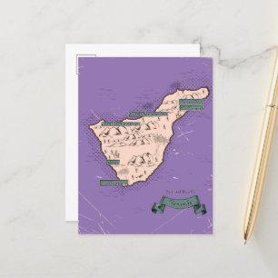 Postale Faire-part Carte Illustrée De Voyage De Tenerife
