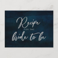 Carte Marine Luster Silver Blue Bride to Be Recett