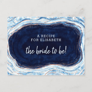 Postale Faire-part Carte Sapphire Blue Rose Geode Bride to Be Recette