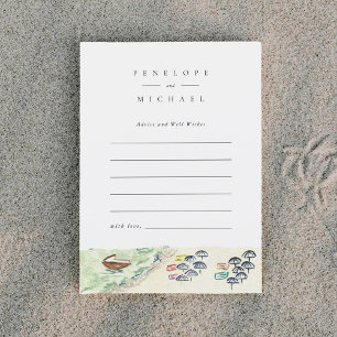 Postale Faire-part Carte Watercolor Positano Beach Conseils et Wings