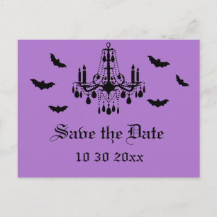 Postale Faire-part Chandelier et Damask Enregistrer la date Carte pos