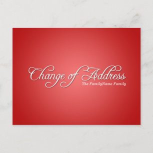 Postale Faire-part Changement d'adresse rouge moderne la carte