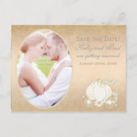 Chariot de Cendrillon Date de Mariage Photo Carte