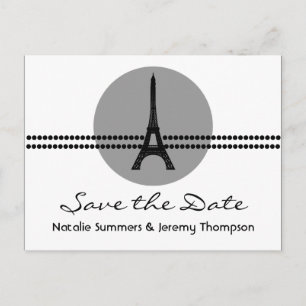 Postale Faire-part Chiffres parisiens enregistrer la date Carte posta