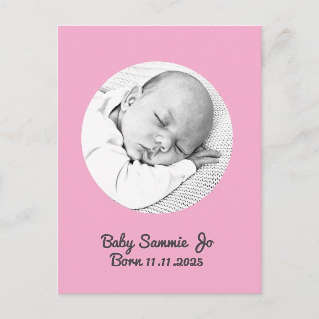 Postale Faire-part de naissance bébé personnalisé, carte p (Devant)