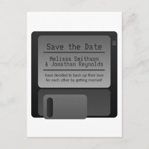 Postale Faire-part Disquette Enregistrer la date carte postale, gris
