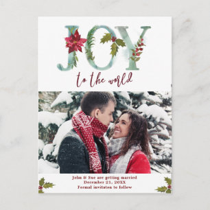 Postale Faire-part économies de photo de Noël d'hiver la carte