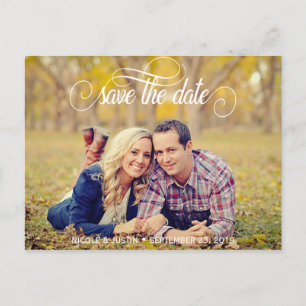 Postale Faire-part Économies rustiques de mariage de photo la carte