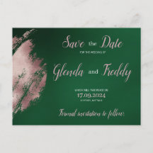 Emerald Green et Rose Gold Enregistrer la carte Da