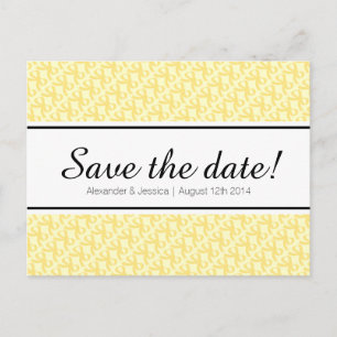 Postale Faire-part Empreinte ruban jaune enregistrer la date carte po