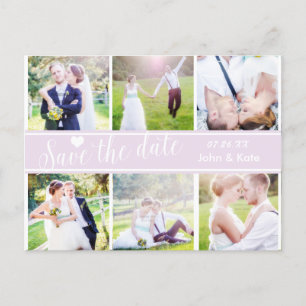 Postale Faire-part ENREGISTRER LA DATE Mariage Lavande 6 Carte postal