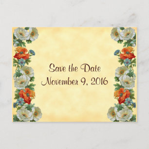 Postale Faire-part Enregistrer la date Poppies Cornflowers Carte post