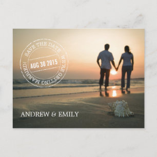 Postale Faire-part Enregistrer la date Postmark Circle Photo Carte po