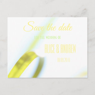 Postale Faire-part Feuille jaune doux Enregistrer la date Carte posta