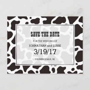 Postale Faire-part Fond à motif de vache carte de Save the Date
