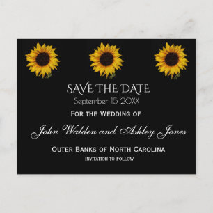 Postale Faire-part Gouttes de Tournesol Enregistrez la Date Carte Pos