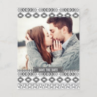 GRAY TRIBAL AZTEC PHOTO ENREGISTRER LA DATE CARTE