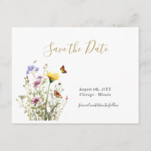 Jardin fleur sauvage enregistrer la date carte pos