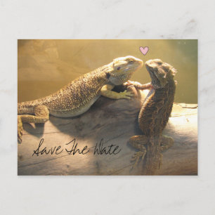Postale Faire-part Jolis lézards qui s'embrassent pour mariage, carte