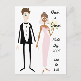 Postale Faire-part KRW Bride & Groom Enregistrer la date Carte postal