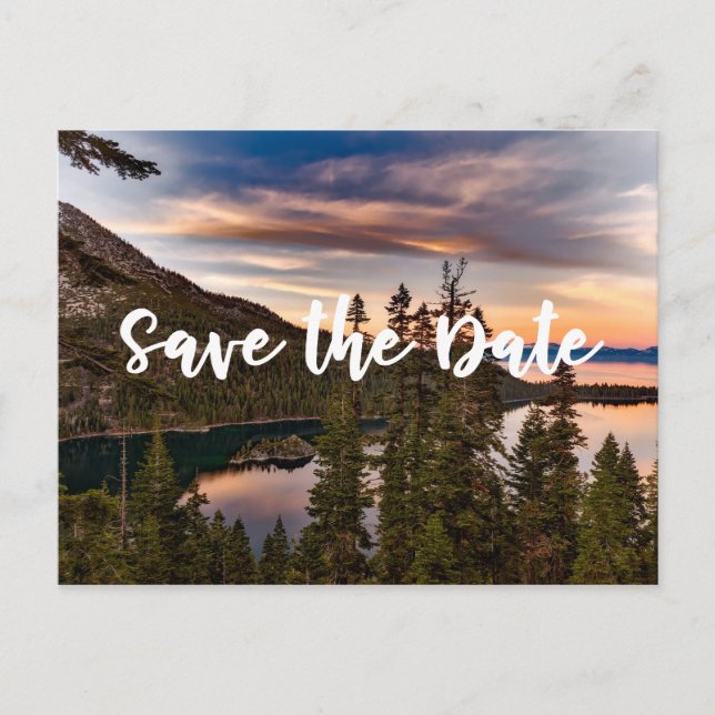 Postale Faire-part Lac Tahoe - Sauvegarder la date sur une carte post (Devant)