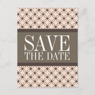 Postale Faire-part Linen Fancy Lattice Enregistrer la date Carte post
