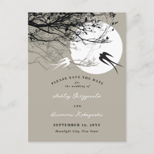 Postale Faire-part Lune Avales Cendres Enregistrer La Date Carte Post