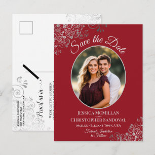 Postale Faire-part Magnifique carte de sauvegarde de mariage Argent e