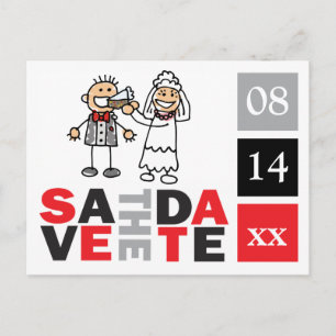 Postale Faire-part Mariage Couple Enregistrer La Carte Date