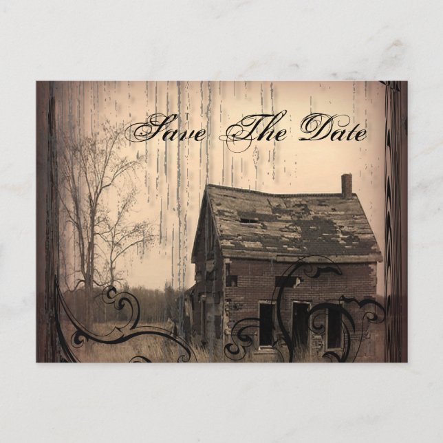 Postale Faire-part Mariage de campagne rustique occidental, carte de  (Devant)