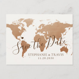 Postale Faire-part Mariage de destination Carte Bronze "Save the Date