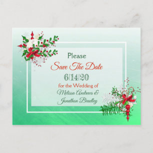 Postale Faire-part Mariage d'hiver Thème Enregistrer la date Carte po