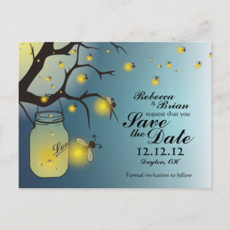Postale Faire-part Mason Jar & Firefly Enregistrer la date Carte post