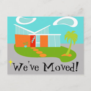 Postale Faire-part Mid Century Moderne Changement d'adresse Carte pos