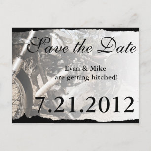 Postale Faire-part Moto-moto personnalisée Enregistrer la date Carte 