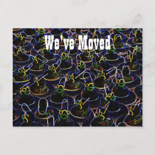 Postale Faire-part Neon Rubber Ducks mignonne Nouvelle Adresse Carte 