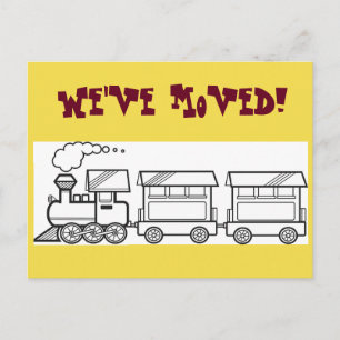 Postale Faire-part Nous avons déménagé la carte de train