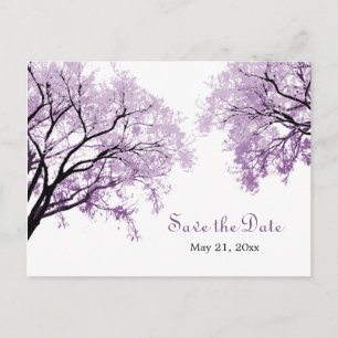 Postale Faire-part Pastel Purple Trees - Enregistrer la date Carte po