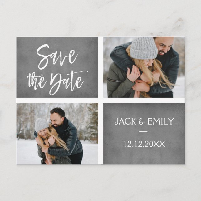 Postale Faire-part Photo d'hiver Enregistrer la carte Date (Devant)