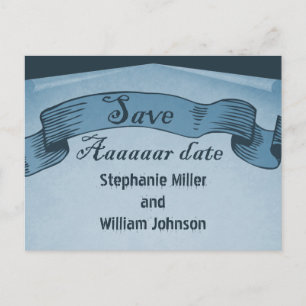 Postale Faire-part Pirate Scroll Enregistrer la date Carte postale, B