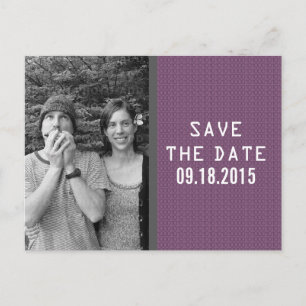 Postale Faire-part Purple Binary Code Photo Enregistrer la date Carte