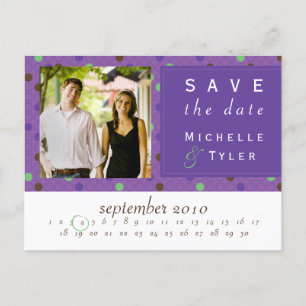 Postale Faire-part Purple Multi Circle Enregistrer la carte Date