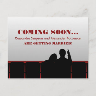 Postale Faire-part Red Movie Theatre Enregistrer la date Carte postal