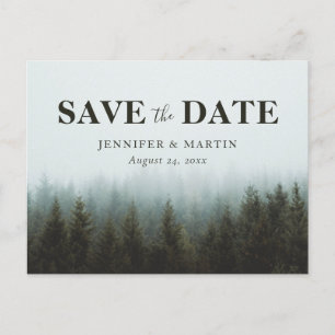 Postale Faire-part Rustic Forest Wedding Enregistrer La Date Carte Po