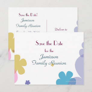 Postale Faire-part Sauvez la date pour la carte de réunion de famille