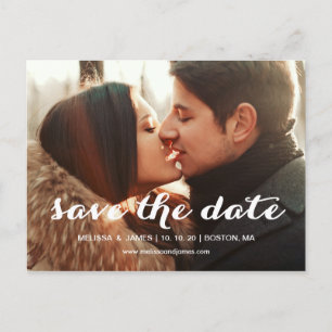 Postale Faire-part Script en gras   Photo Enregistrer la date Carte p